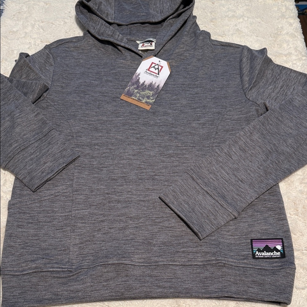 Avalanche Heather Gray Boy / Girl Hoodie.    Size 14/16 - Picture 4 of 6